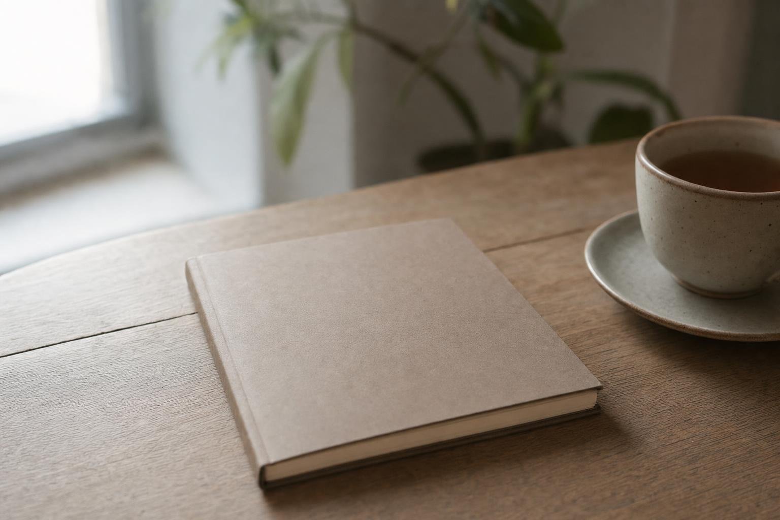 An open notebook with a habit tracker and handwritten weekly review notes